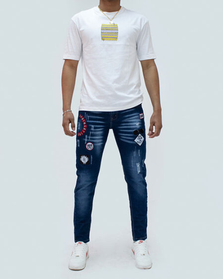 Jean Con Parches para Hombre