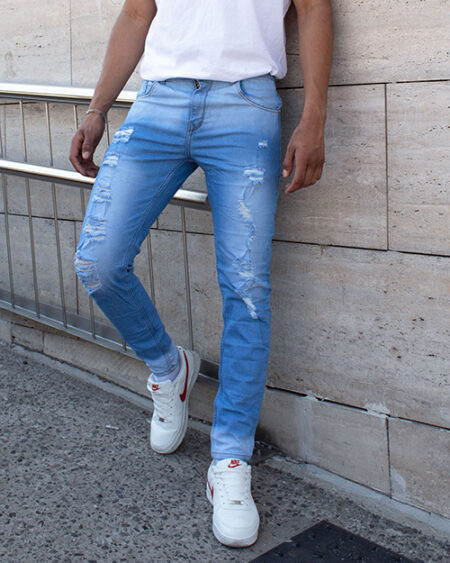 Jean Difuminado Azul Celeste