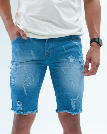 Bermuda Denim Elasticidad Celeste