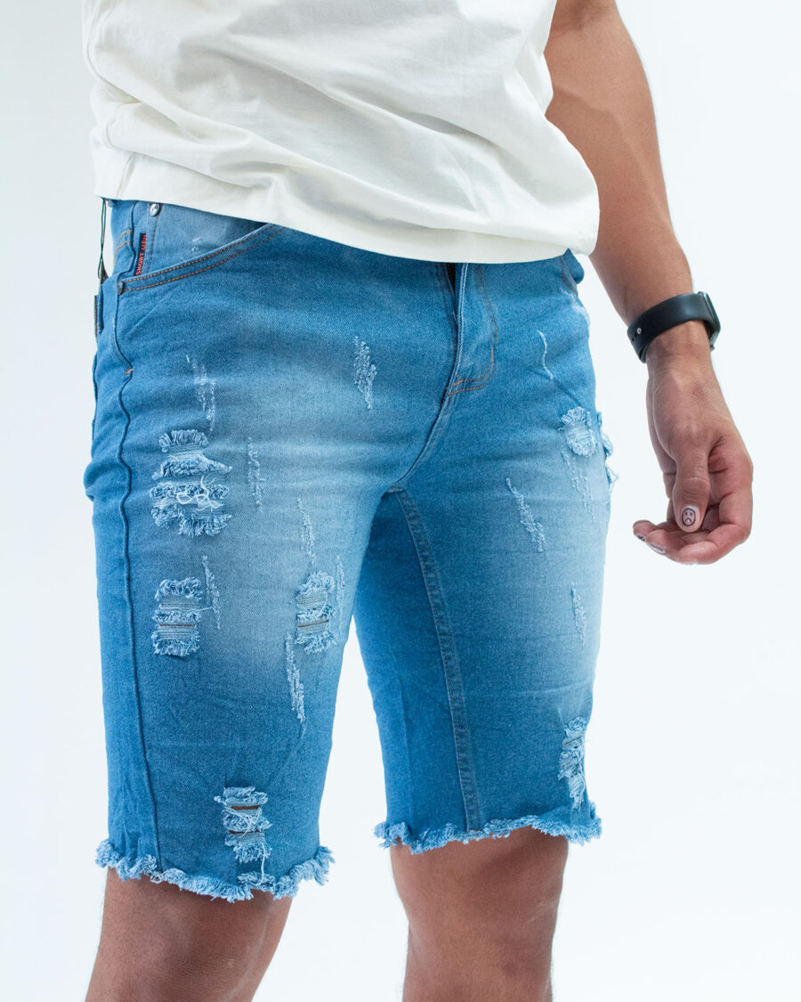 Bermuda Denim Elasticidad Celeste - Imagen 3