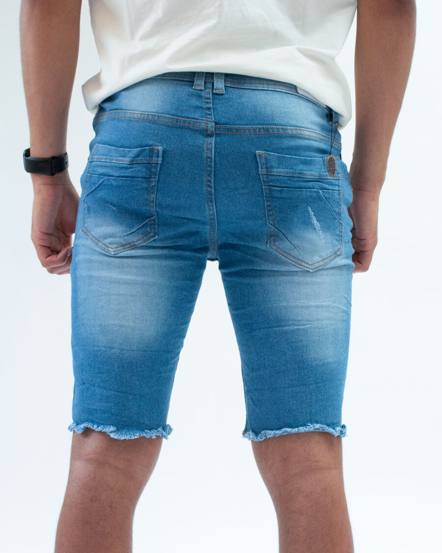 Bermuda Denim Elasticidad Celeste - Imagen 6
