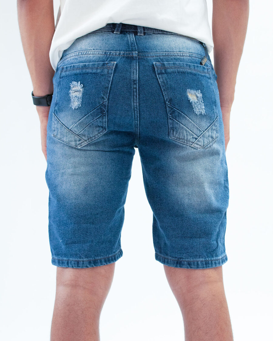 Bermuda Denim con Parches bordados - Imagen 6