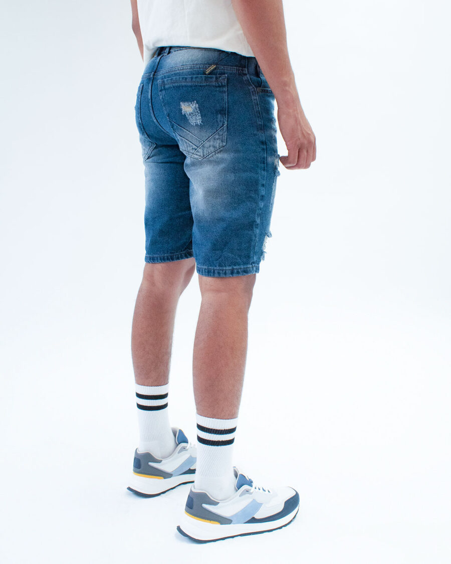 Bermuda Denim con Parches bordados - Imagen 5