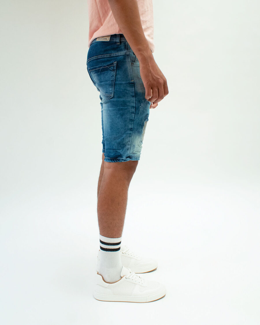 Bermuda Denim Con Elasticidad Destroyer Para Hombre - Imagen 4