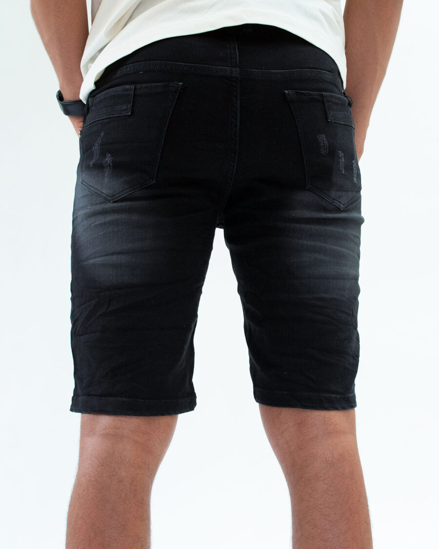 Bermuda Gris Denim Con Bordado y Elasticidad - Imagen 5