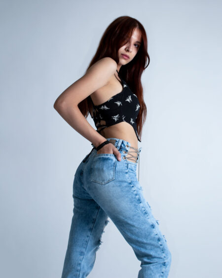 Mom Jean Cadena Lateral Tiro Alto