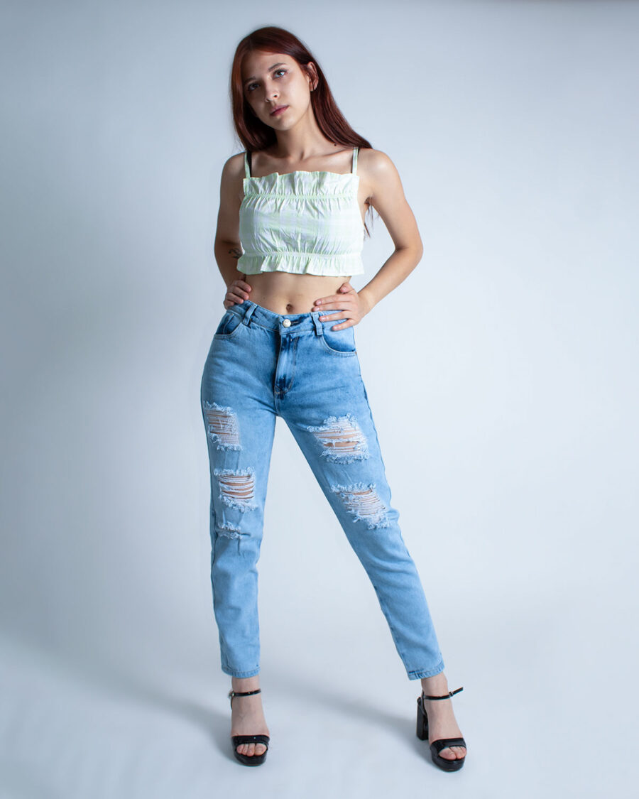 Mom Jean Mujer Tiro Alto Claro - Imagen 6