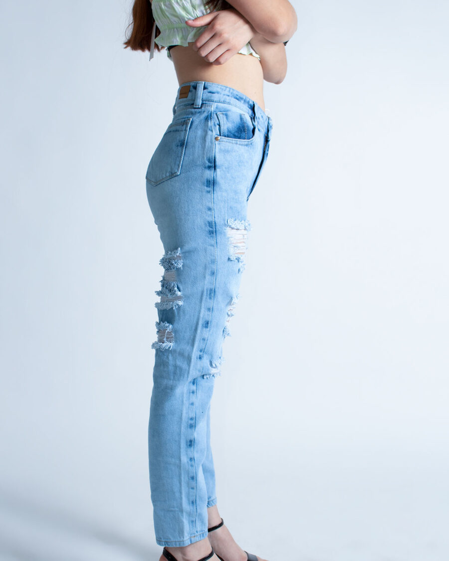 Mom Jean Mujer Tiro Alto Claro - Imagen 5