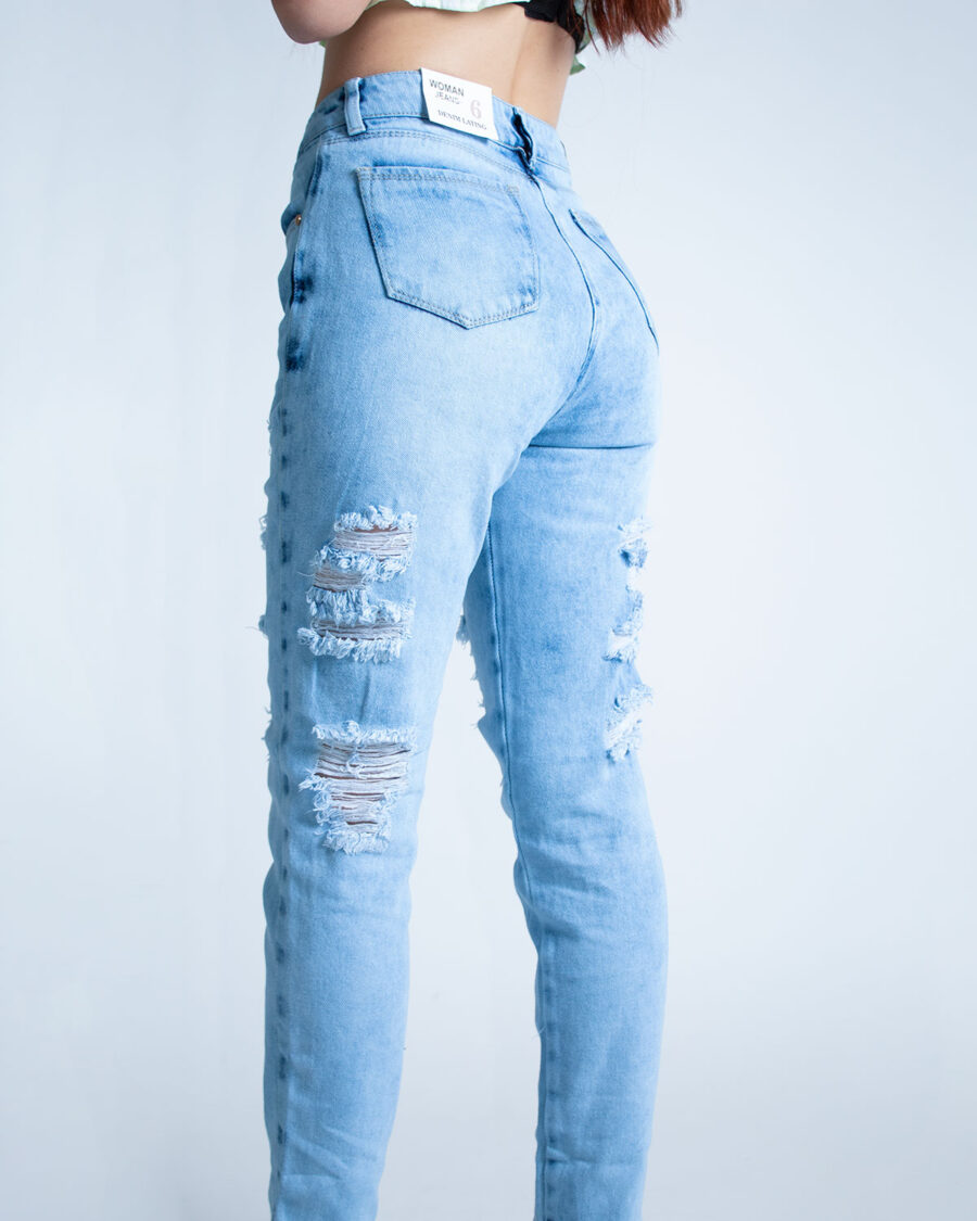 Mom Jean Mujer Tiro Alto Claro - Imagen 3