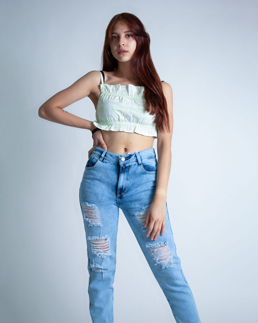 Mom Jean Mujer Tiro Alto Claro - Imagen 4