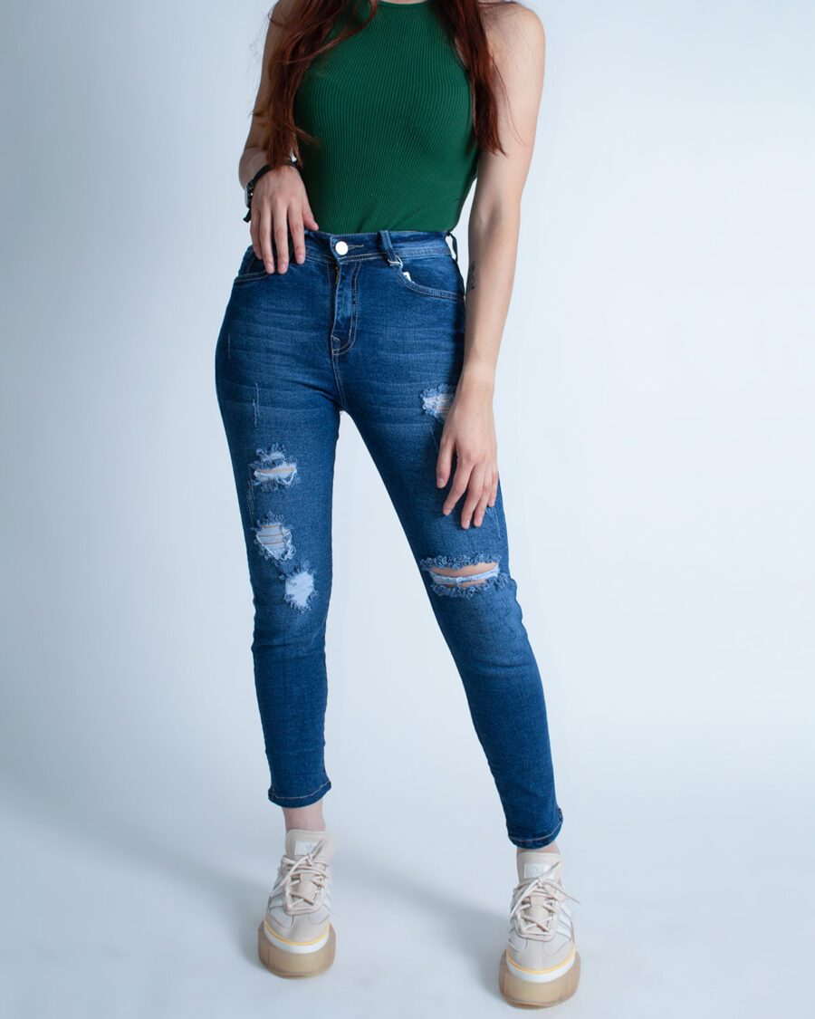 Jean Mujer Tiro Alto- Corte Recto - Imagen 6