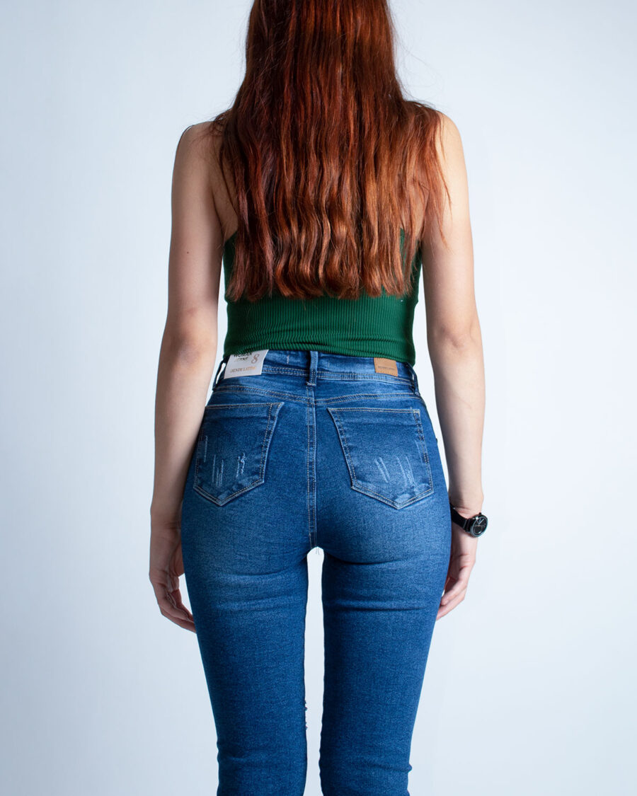 Jean Mujer Tiro Alto- Corte Recto - Imagen 7