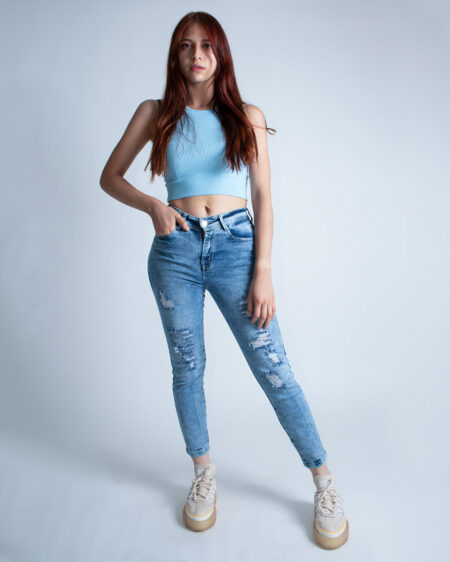 Jean Mujer Skinny Tiro Alto