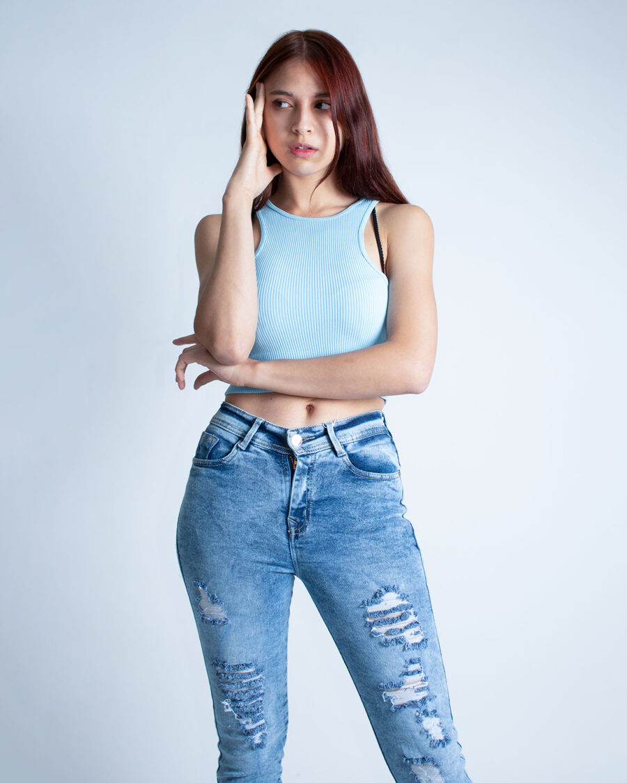 Jean Mujer Skinny Tiro Alto - Imagen 5