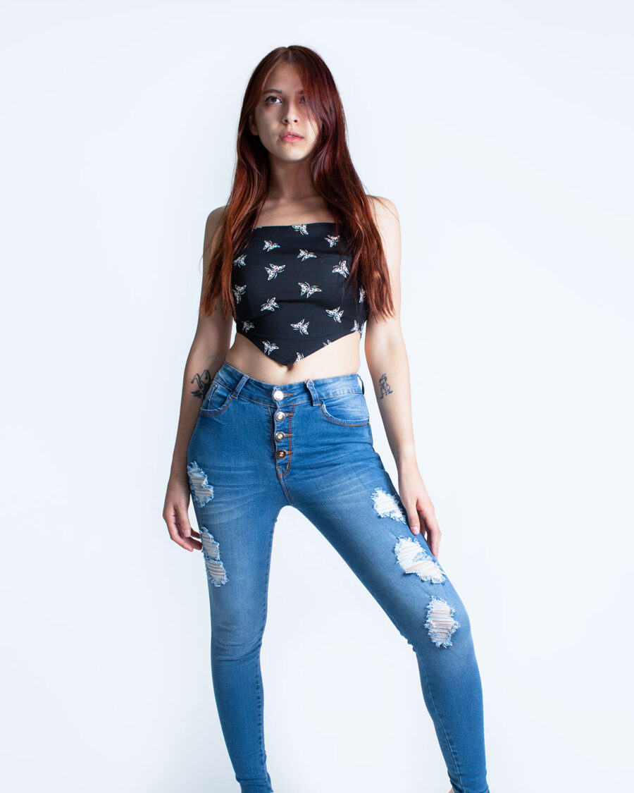 Jean Mujer Skinny Tiro Alto - Imagen 5