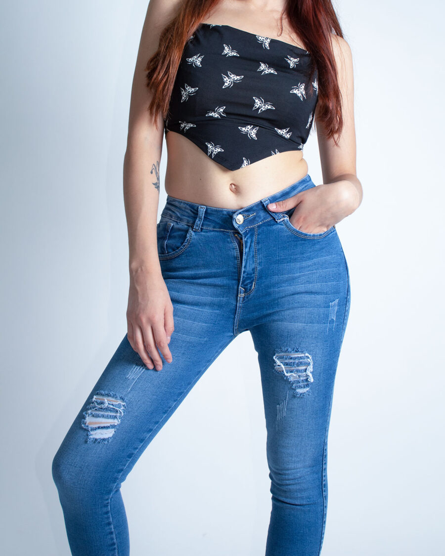 Jean Mujer Skinny Tiro Alto - Imagen 3