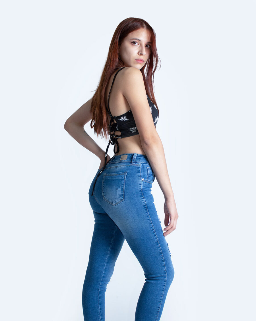 Jean Mujer Skinny Tiro Alto - Imagen 4