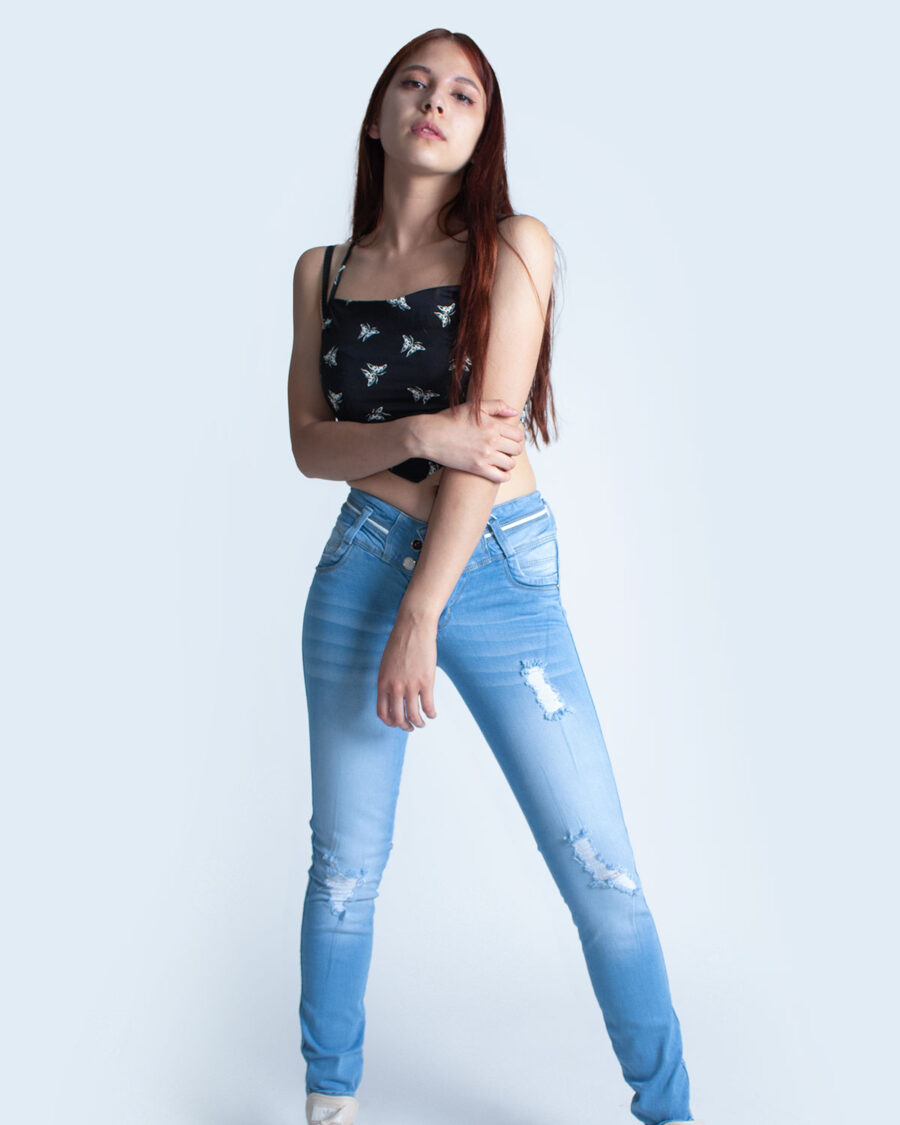 Jean Mujer Push-Up Pretina Ancha Destroyer - Imagen 3