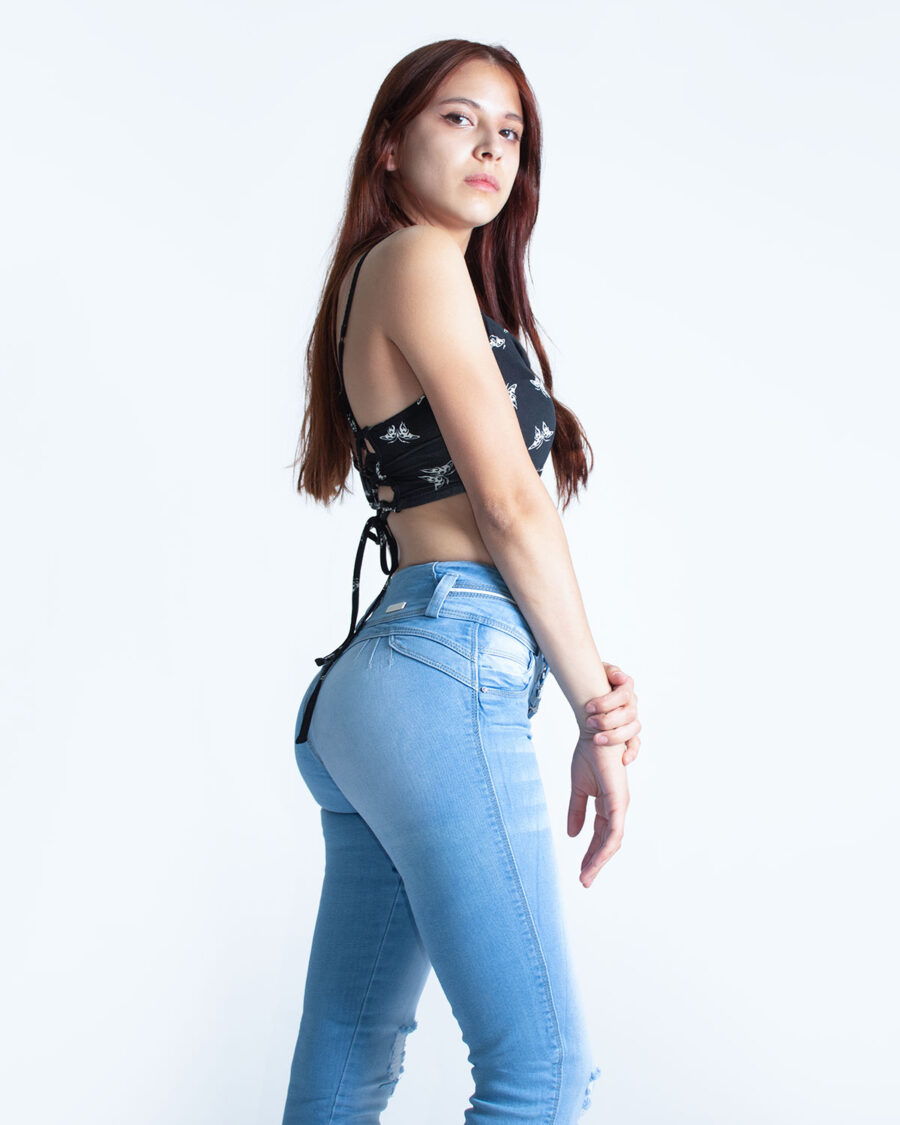 Jean Mujer Push-Up Pretina Ancha Destroyer - Imagen 2