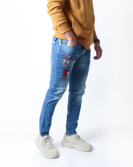 Jean Skinny Parches para Hombre