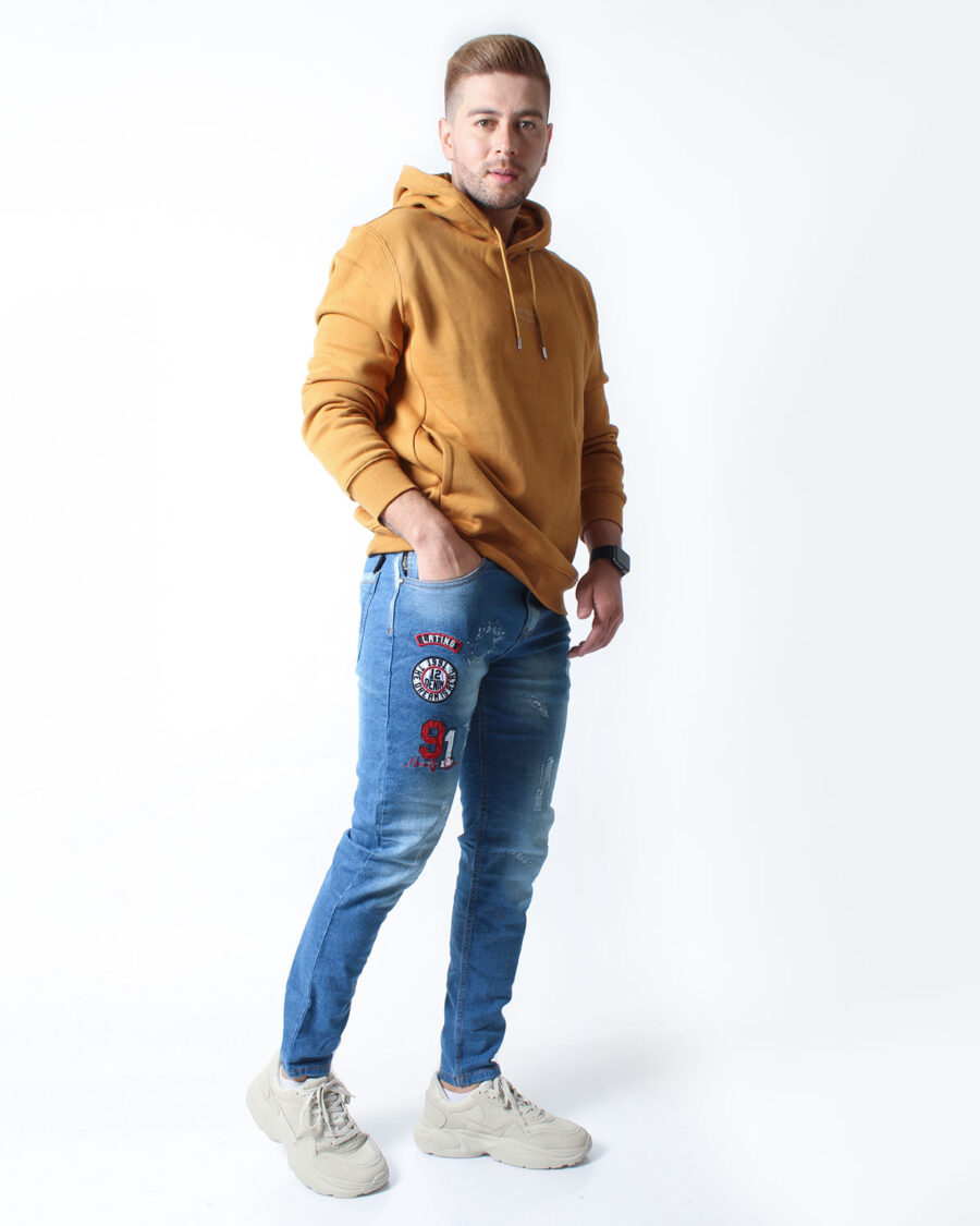 Jean Skinny Parches para Hombre - Imagen 4