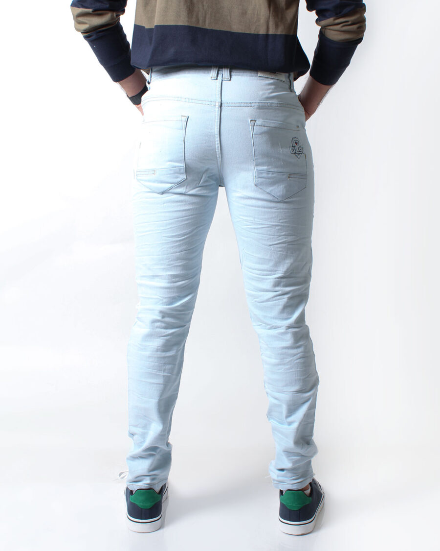 Jean Skinny Celeste Claro para Hombre - Imagen 5