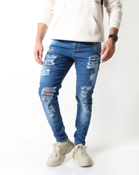 Jean Skinny Azul Claro Destroyer para Hombre