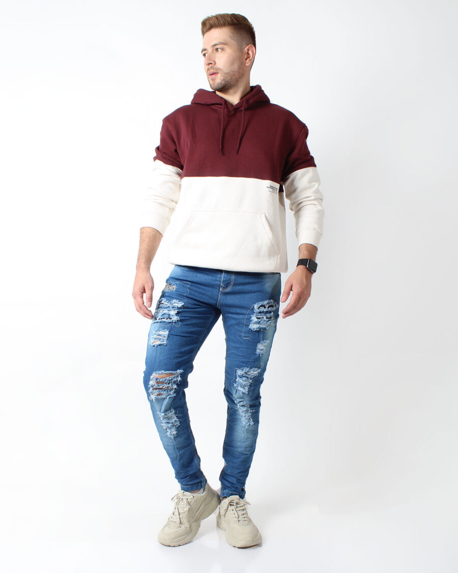 Jean Skinny Azul Claro Destroyer para Hombre - Imagen 6