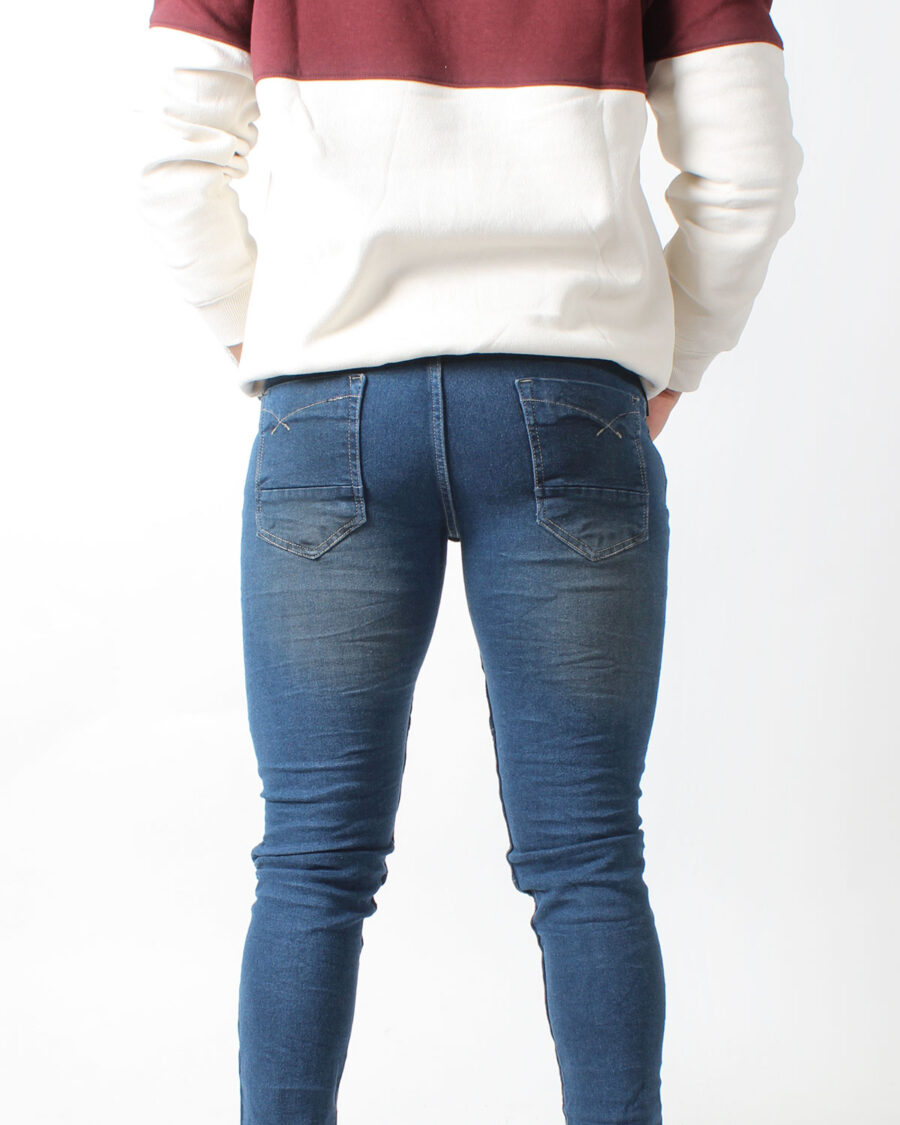 Jean Skinny Azul Petroleo para Hombre - Imagen 4