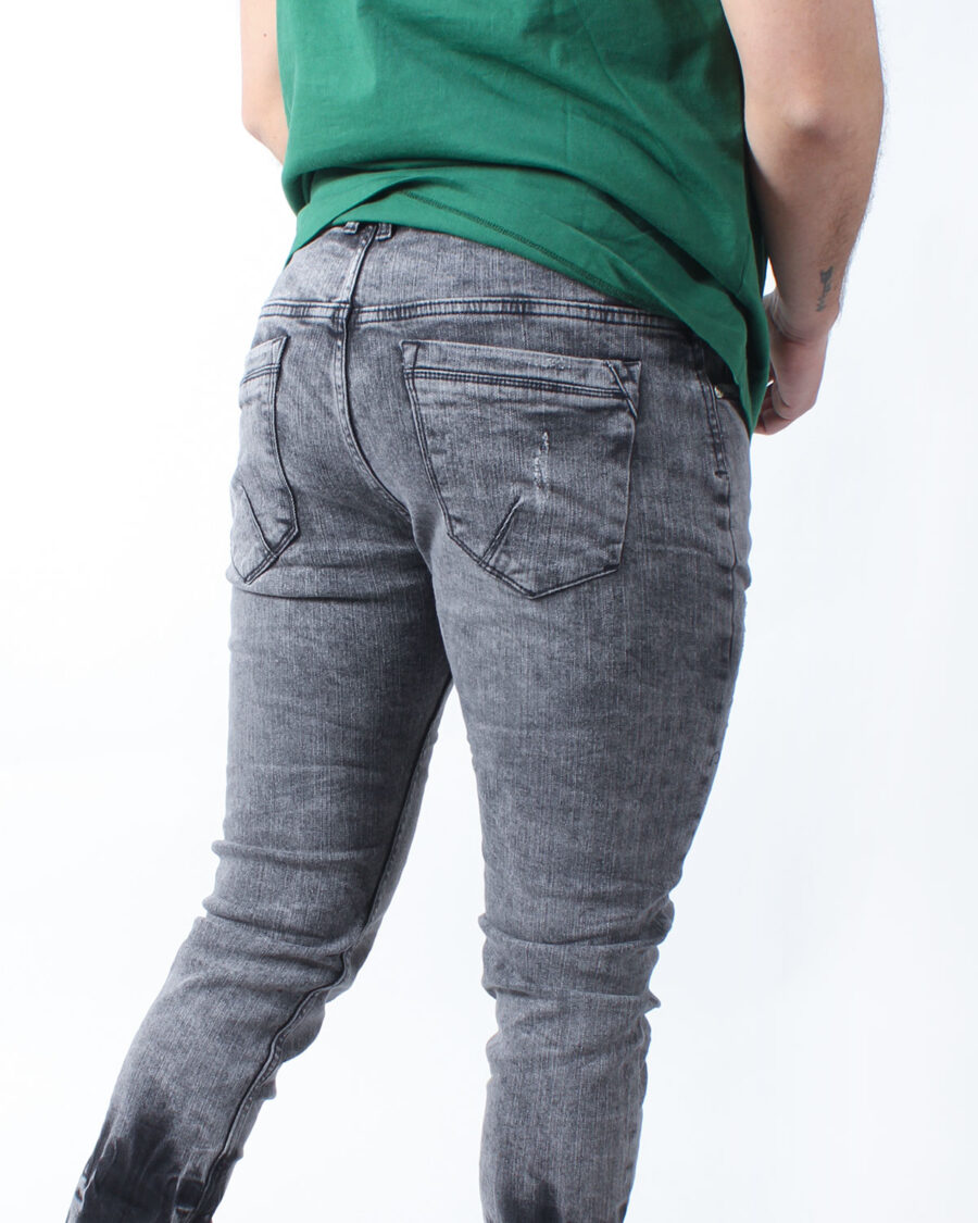 Jean Skinny Gris difuminado para Hombre - Imagen 5