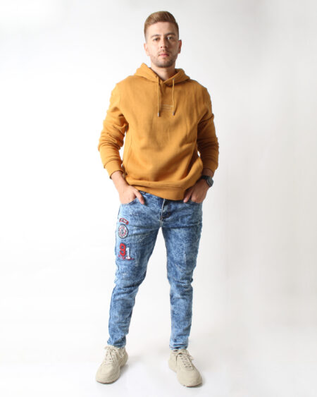 Jean Skinny Azul Parchado para Hombre