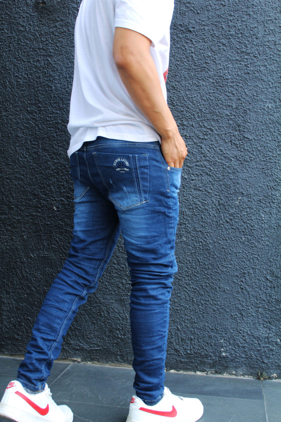 Jean Skinny Azul con Destroyer para Hombre - Imagen 4