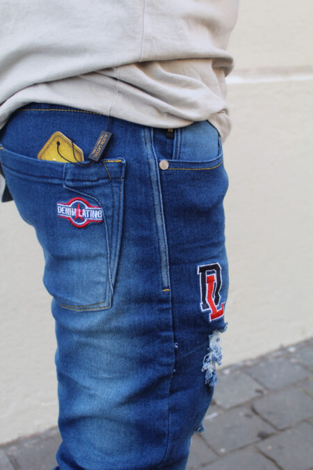 Jean Skinny azúl para Hombre con bordado