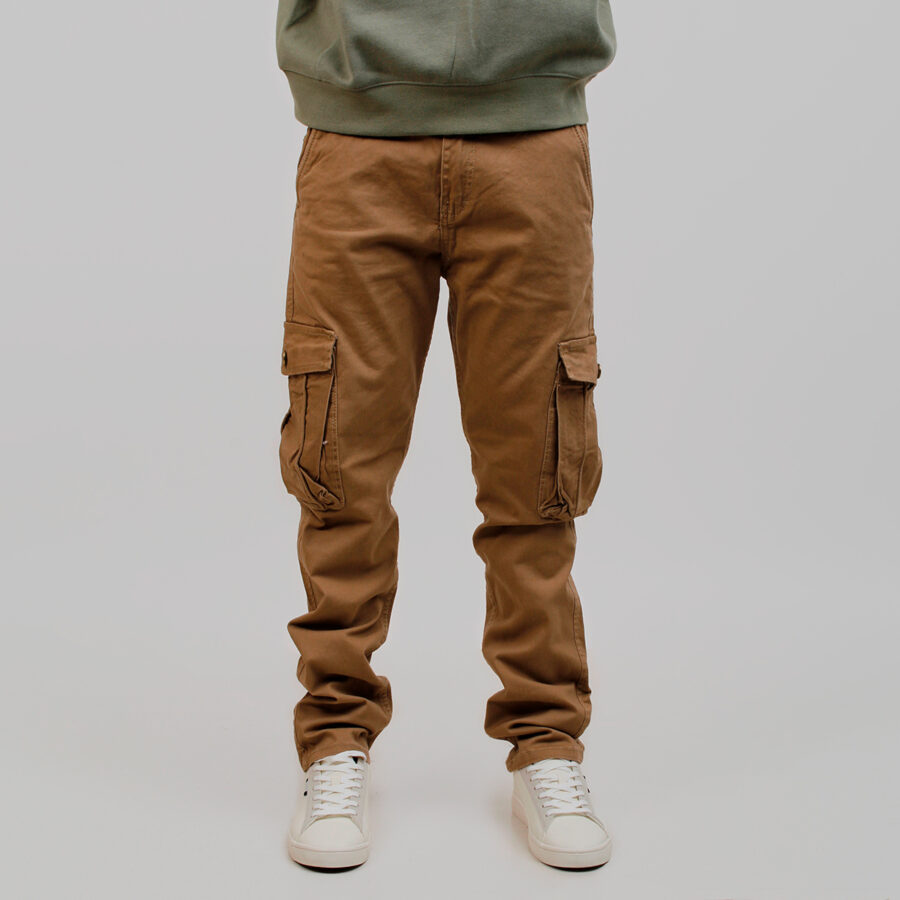 Pantalón Cargo Hombre color Marrón 6 bolsillos - Imagen 4