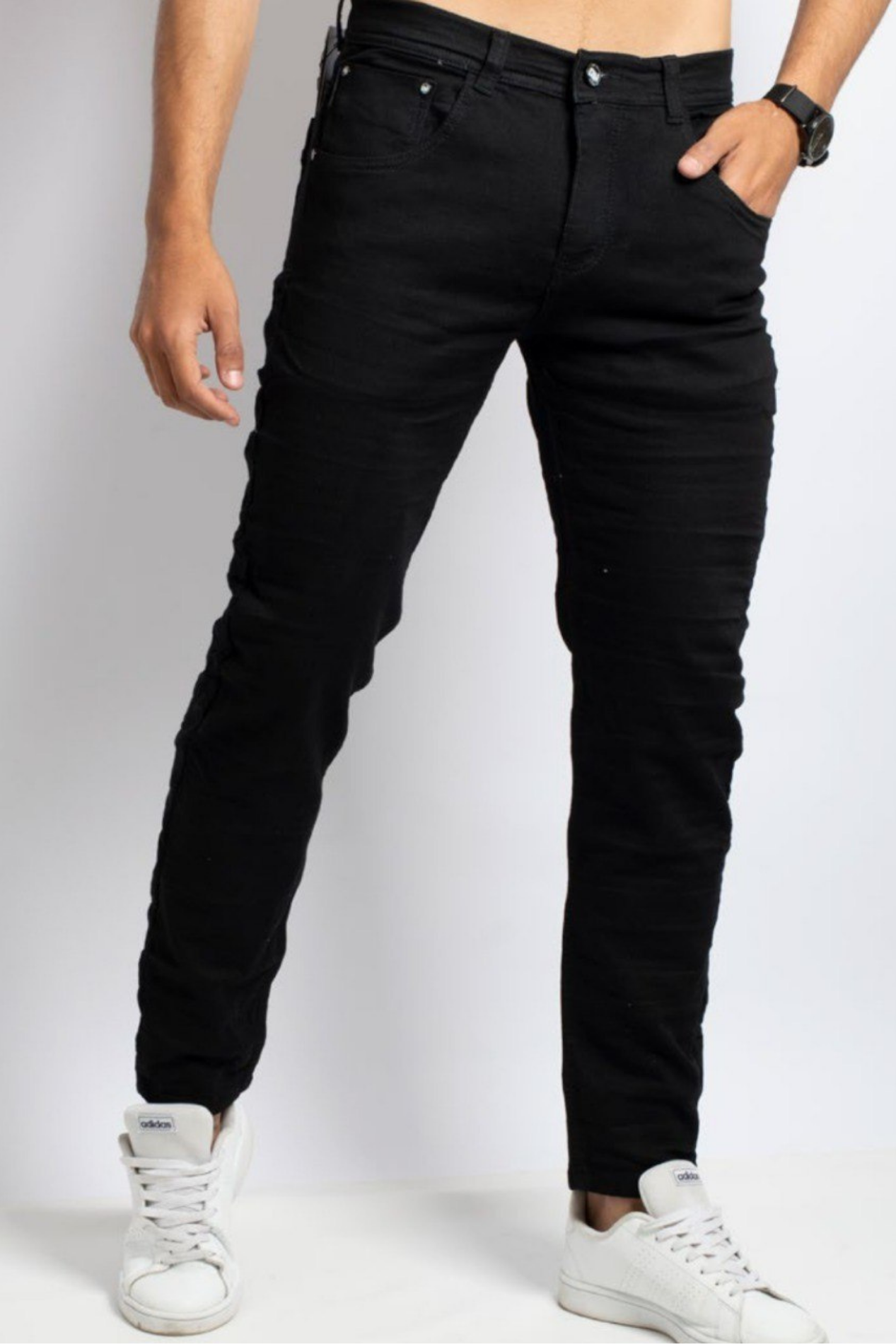 Jean Skinny negros %80 algodón para hombre